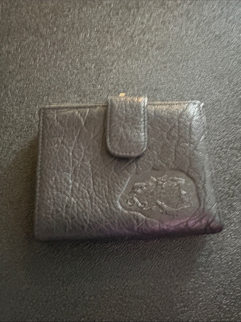 Carlos Falchi Leather Snap Wallet in Metallic Gray - Womens Accessories